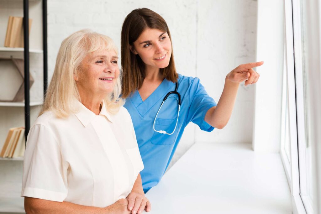 Nurse supporting a cancer therapy patient at home